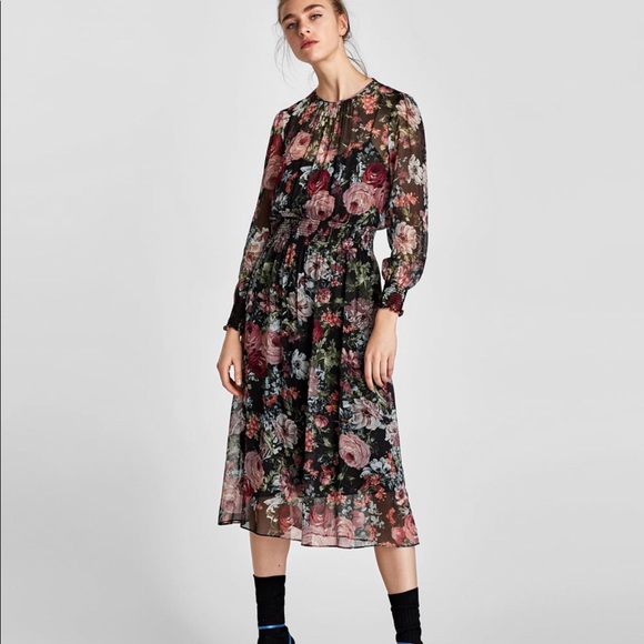 zara floral dress 2018